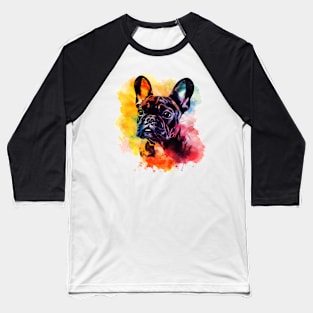 French Bulldog Watercolor Pop Art Design for Dog Lovers Baseball T-Shirt